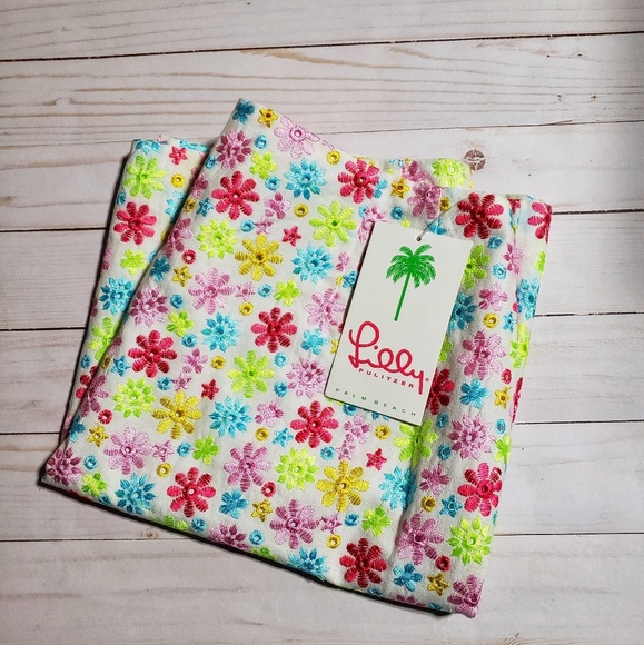 Sold Lilly Pulitzer} New Embroidered Floral Skirt - Picture 4 of 4
